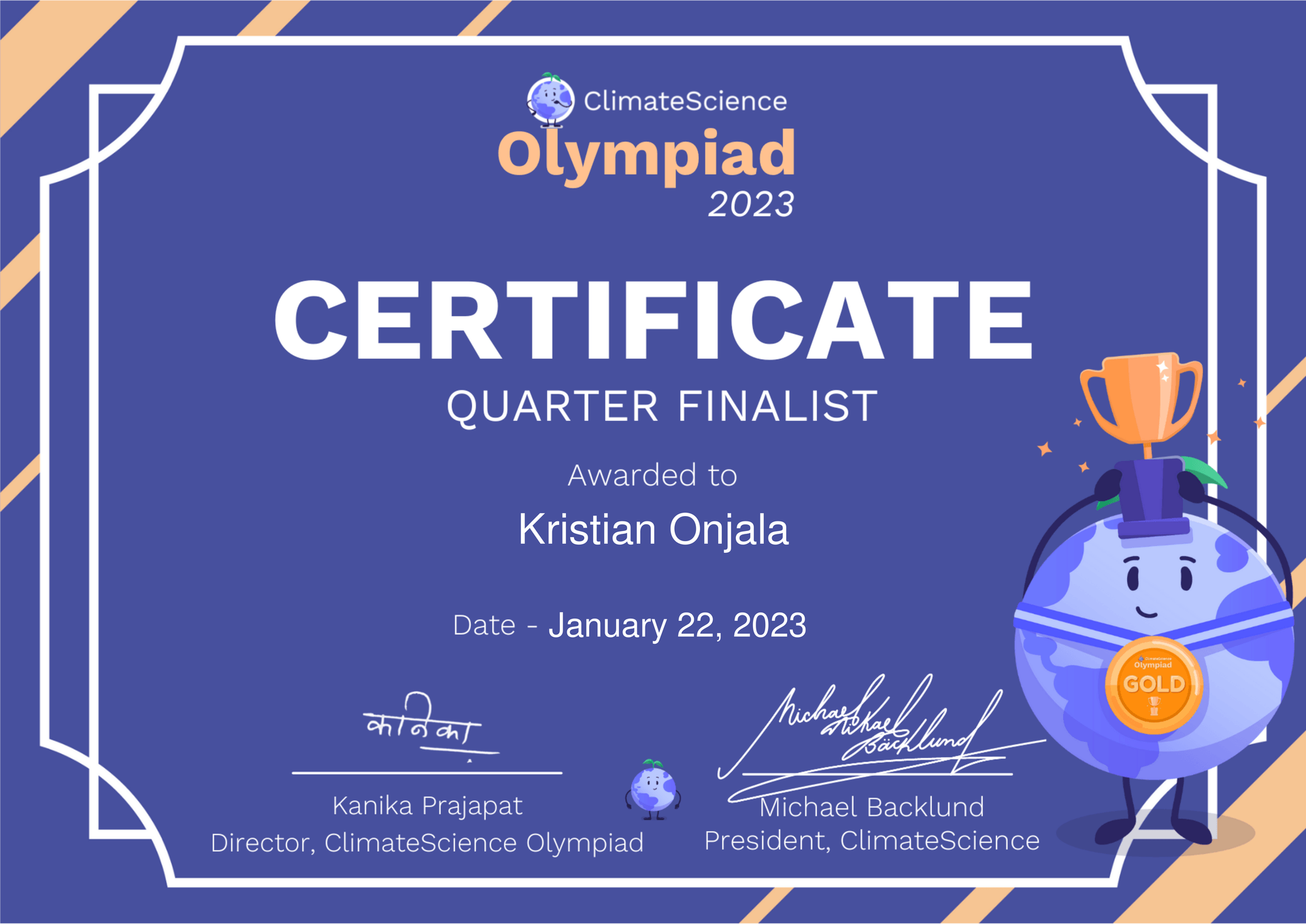 Climate Science Olympiad Quarter-Finalist