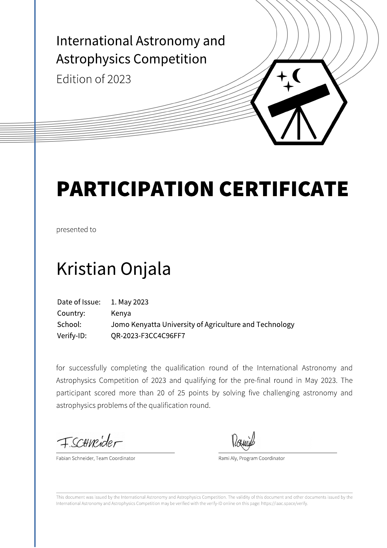 International Astronomy and Astrophysics Competition